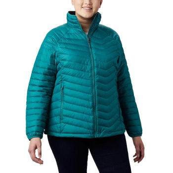 Columbia Powder Lite Plus Size, Chamarras Verdes Claro Para Mujer | 821674-KWU